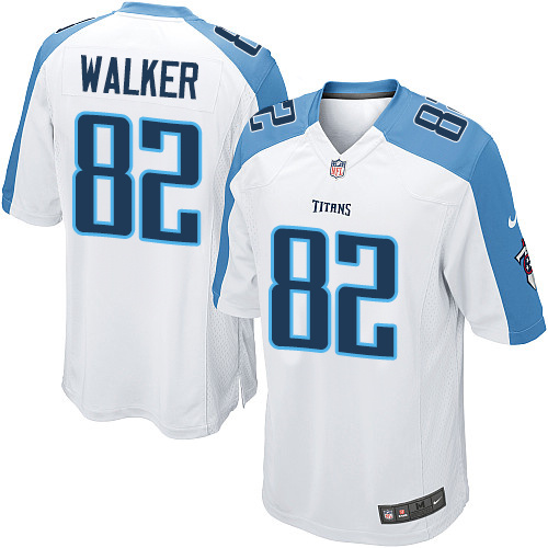 Men's Limited Delanie Walker Nike Jersey White Road - #82 NFL Tennessee Titans